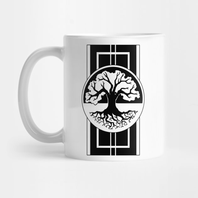 Tree and Roots - Original Logo Banner Sigil - Dark Design for Light Shirts by Indi Martin